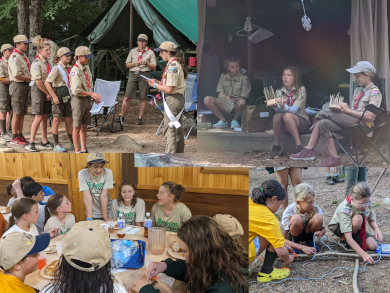 Scouts around a campfire